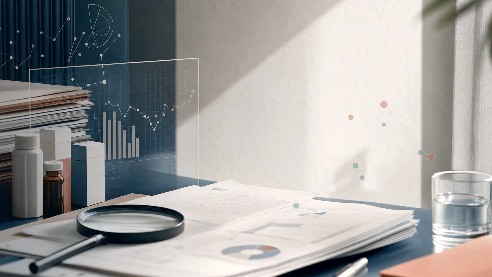 Generated editorial due-diligence illustration for HealthRX