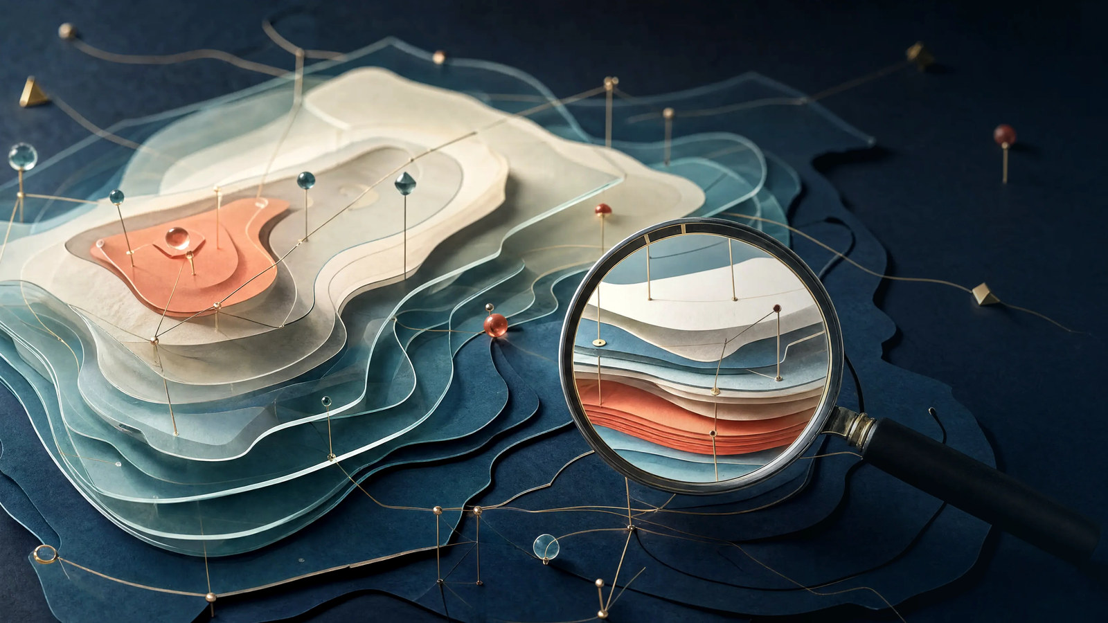 Generated editorial illustration of a source-verification workflow